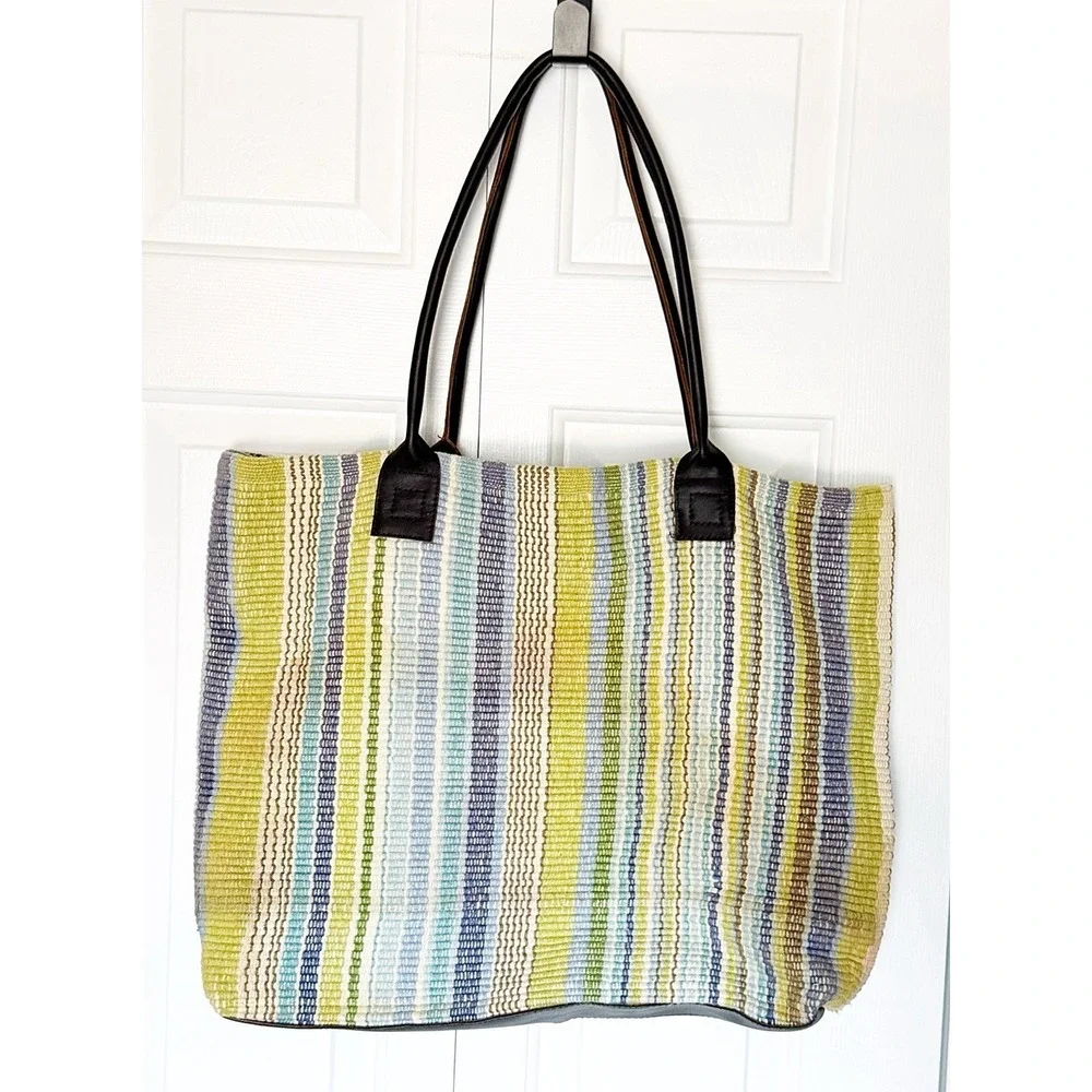 Dash & Albert Handwoven Rainbow Stripe Tote Bag 2010